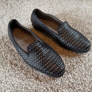 Aerosoles Black & Gray Weave Slip-on Flats Womens Shoes Size 9.5